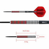 One80 Jaime Nuñez Cortes Darts Steel Tip 23g - JNC - Signature Darts - Electric Red