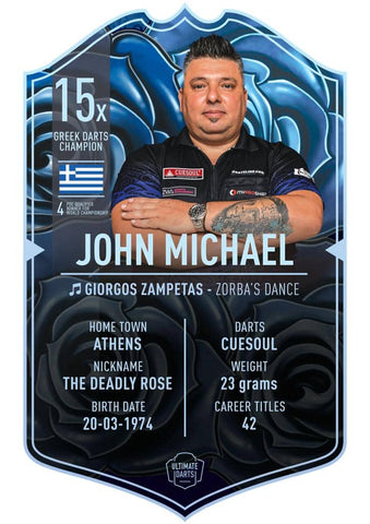 NEW "JOHN MICHAEL" ULTIMATE DARTS CARD